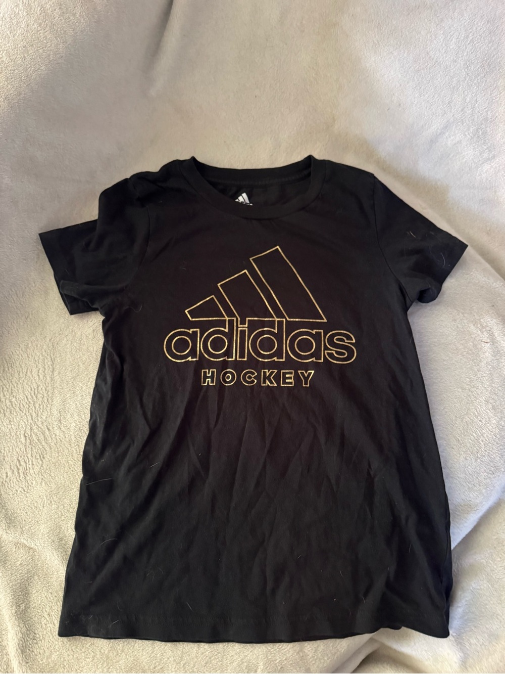 Adidas Black Tee with Gold Print